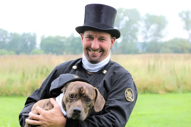 Skorstensfejer med hund